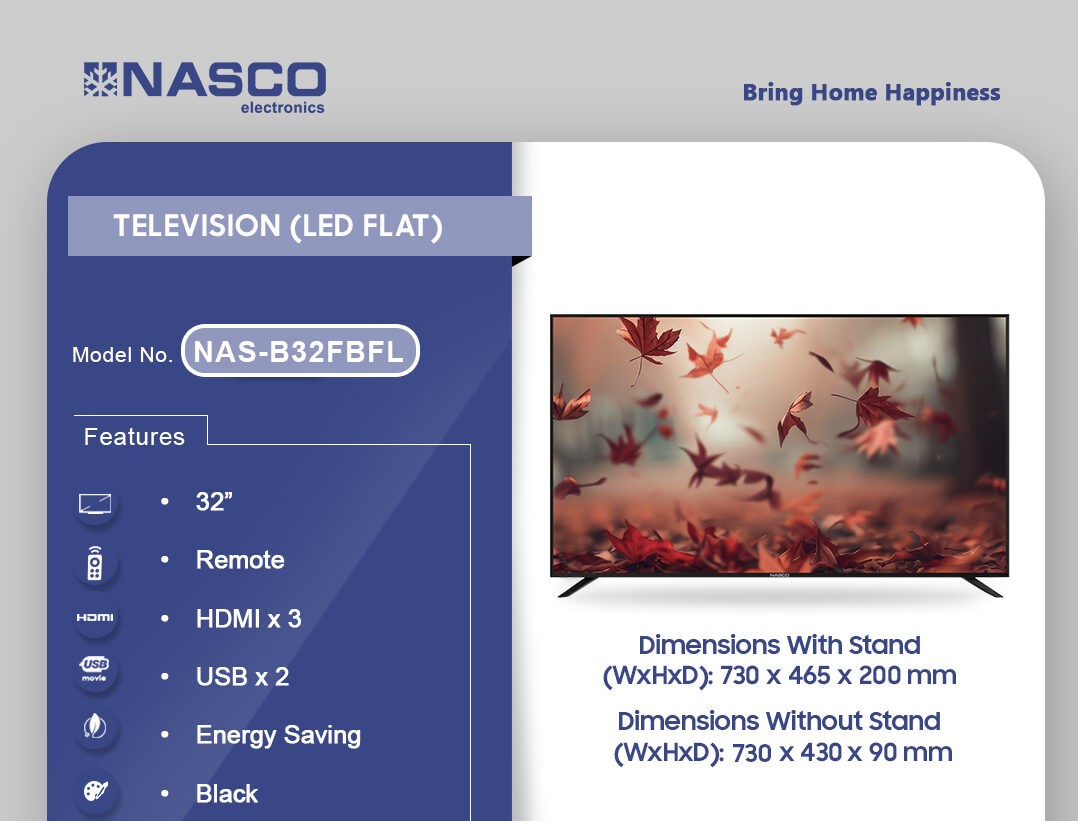 NASCO 32" LED Flat Television available at Easy Shopen Ghana