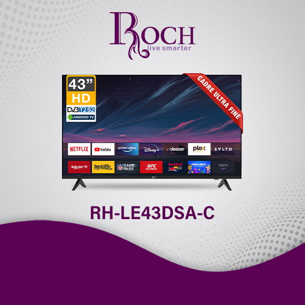 ROCH 43″ Smart TV + Android (RH-LE43DSA-C)